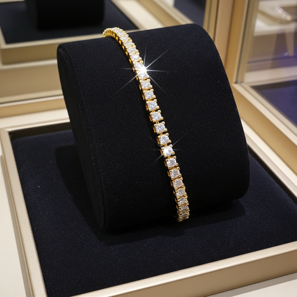 bracciale tennis in oro giallo 18k e diamanti naturali 2,70ct