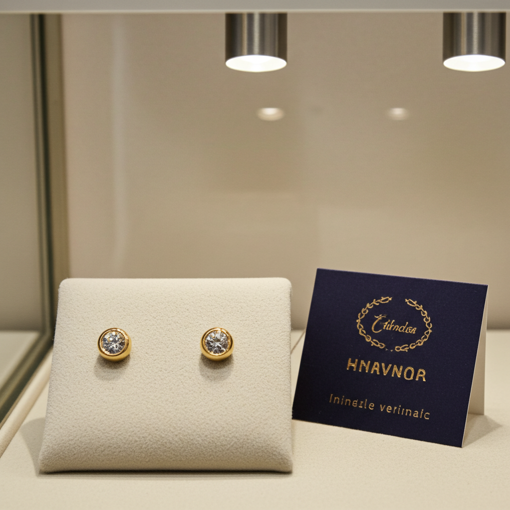 orecchini punto luce a cipolla in oro giallo 18k e 2 diamanti naturali 0,60 ct