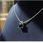 Collana con ciondolo -18 carati Oro bianco Diamante (Naturale) nero 0.45ct