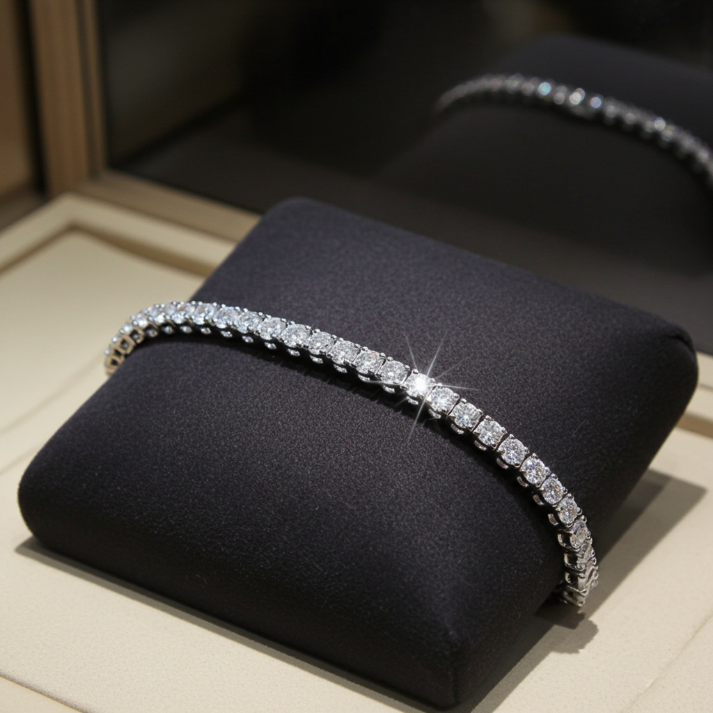 Bracciale - 18 carati Oro bianco - 10.12ct. tw. Diamante (Naturale)