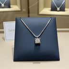 ciondolo punto luce quadrato in oro bianco 18k e diamanti naturale  0,35ct