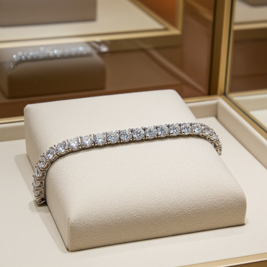 bracciale tennis in oro bianco e diamanti naturali 4,00ct