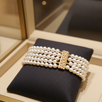 18k gold and natural Akoya pearl bracelet