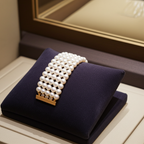 18k gold and natural Akoya pearl bracelet