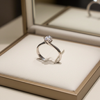 Anello solitario diamante naturale 0.45ct certificato IGI D IF