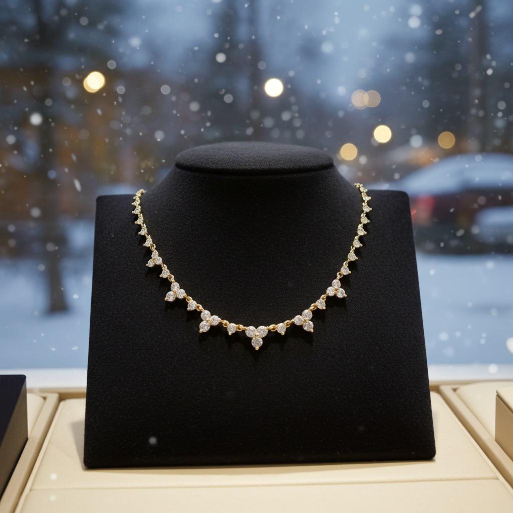 Collana con ciondolo in oro giallo 18k e diamanti naturali 1.25ct