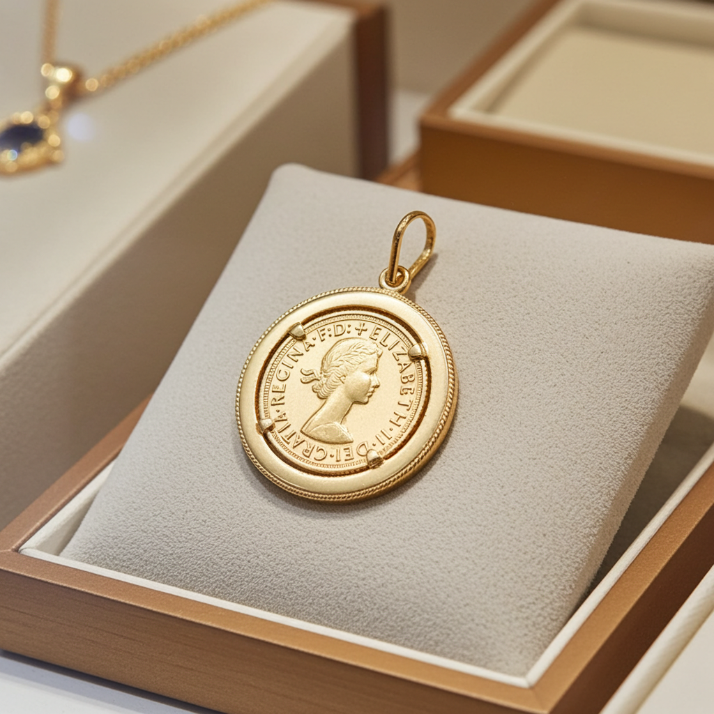 Gold pendant with 22k gold sovereigns