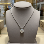 HRD certified solitaire necklace in white gold with 0.60 ct D VVS1 natural diamond