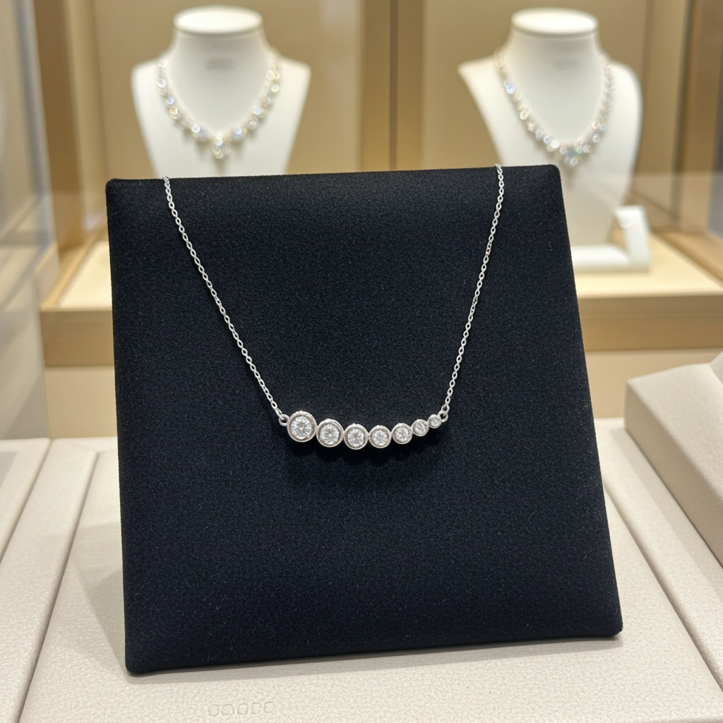 Necklace - 18 carat White gold - 1.80 ct. tw. Natural Diamonds