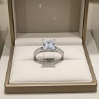 Anello fidanzamento in oro bianco 18k e diamanti naturali certificato igi 1.25ct