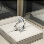 Anello fidanzamento in oro bianco 18k e diamanti naturali certificato igi 1.25ct