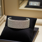 Bracciale tennis Rigido oro bianco e diamanti naturali 30ct