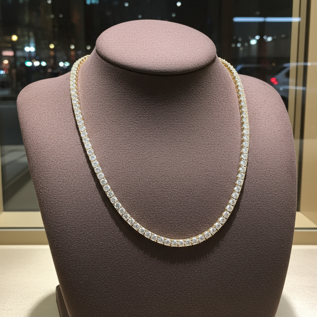 Collana - Oro Bianco 18k - 14.50ct. tw. Diamante (Coltivato in laboratorio)