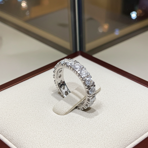 anello veretta in oro bianco 18k con diamanti 0,95 ct