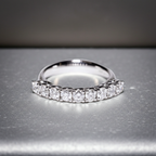 Anello veretta a 9 diamanti naturali 1.35 ct certificato IGI D VVS1