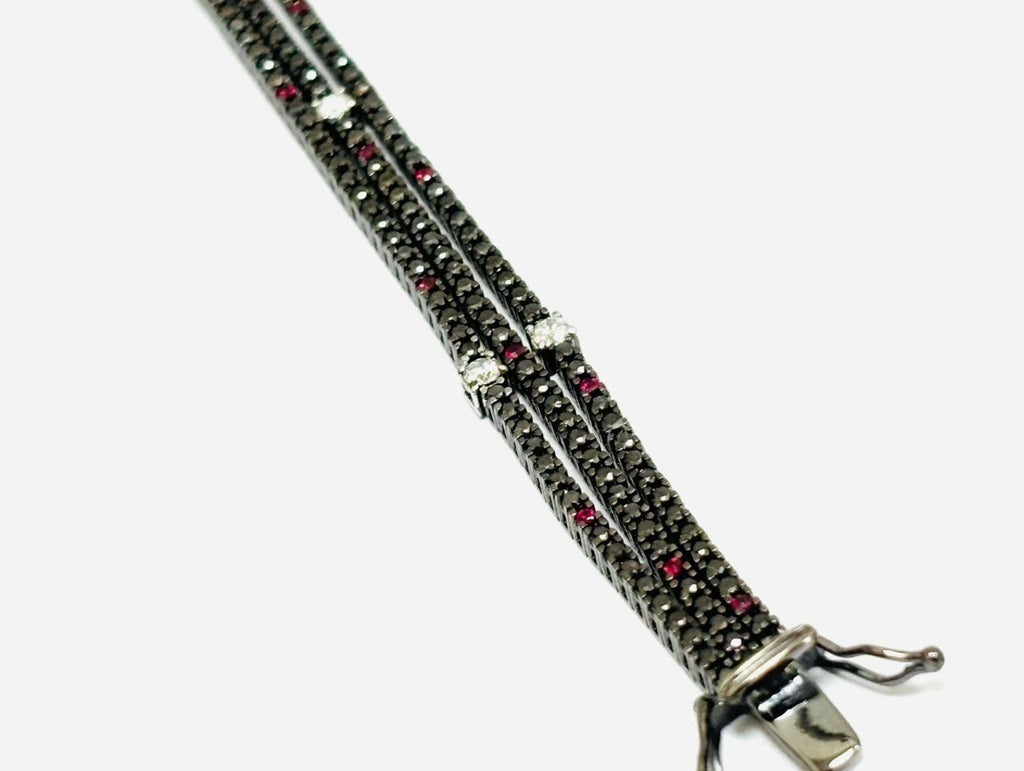 Bracciale tennis in oro bianco e diamanti naturali 9.60ct