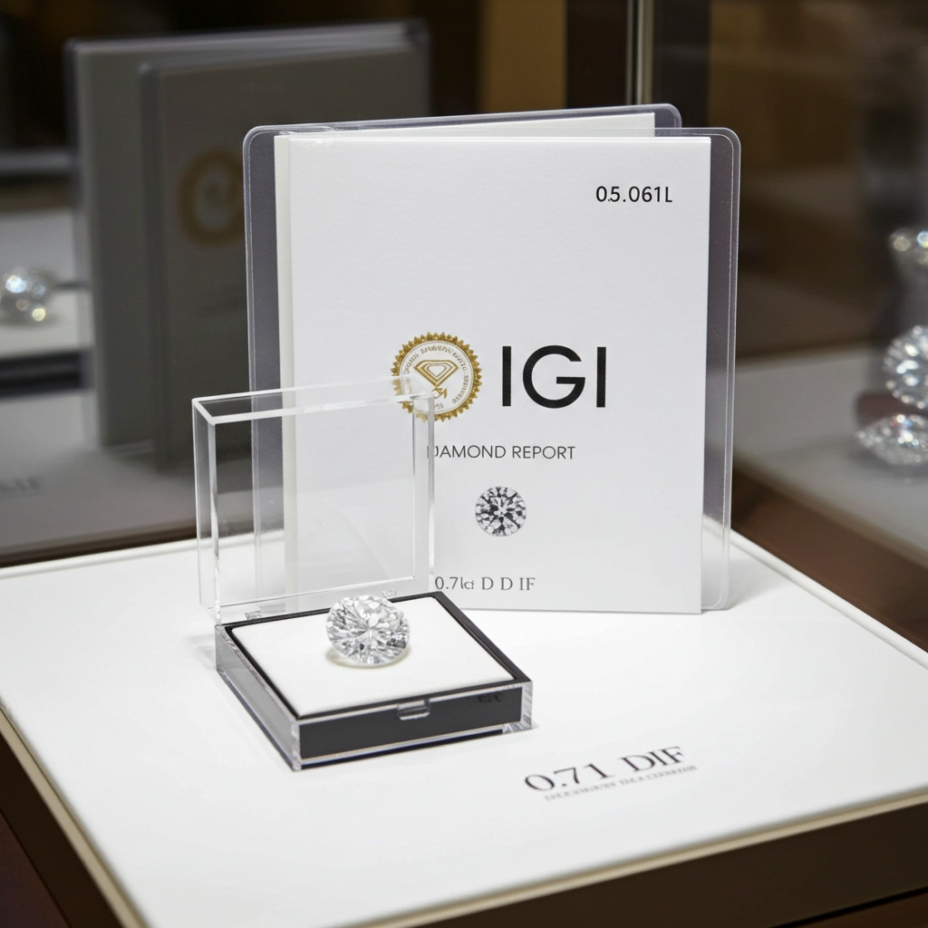 Diamante da investimento certificato igi 0,71 ct D IF