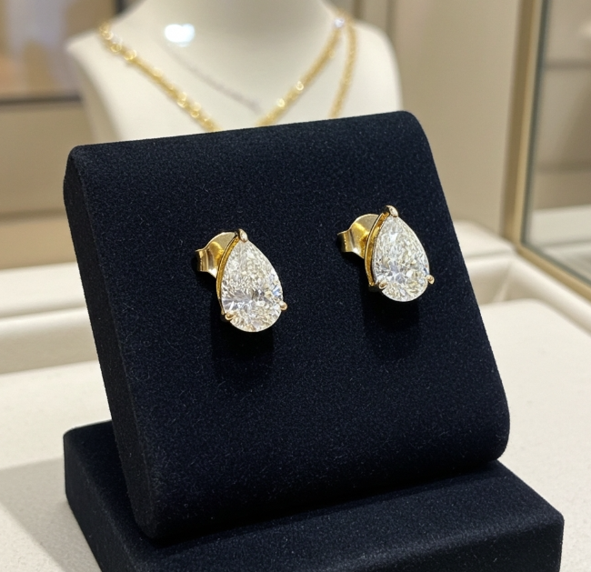 Orecchini a lobo - 18carati Oro giallo - 1,50 ct. tw. Diamante (Coltivato in laboratorio) -