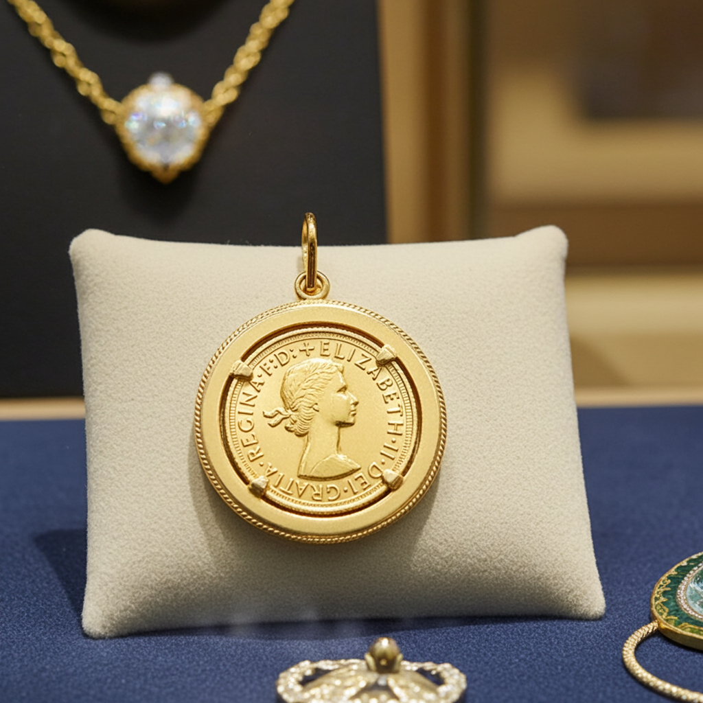 Gold pendant with 22k gold sovereigns