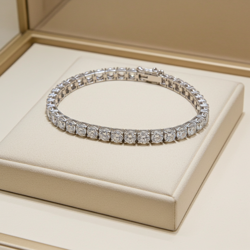 bracciale tennis in oro bianco e diamanti naturali 4,00ct