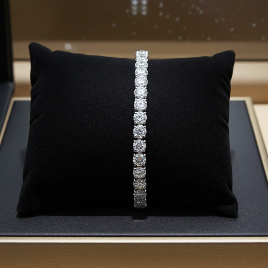 bracciale tennis in oro bianco e diamanti naturali 4,00ct