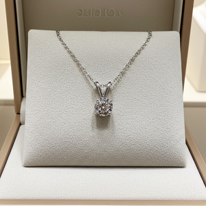 Collana con ciondolo - 18 carati Oro Bianco- 0.78ct. tw. Diamante