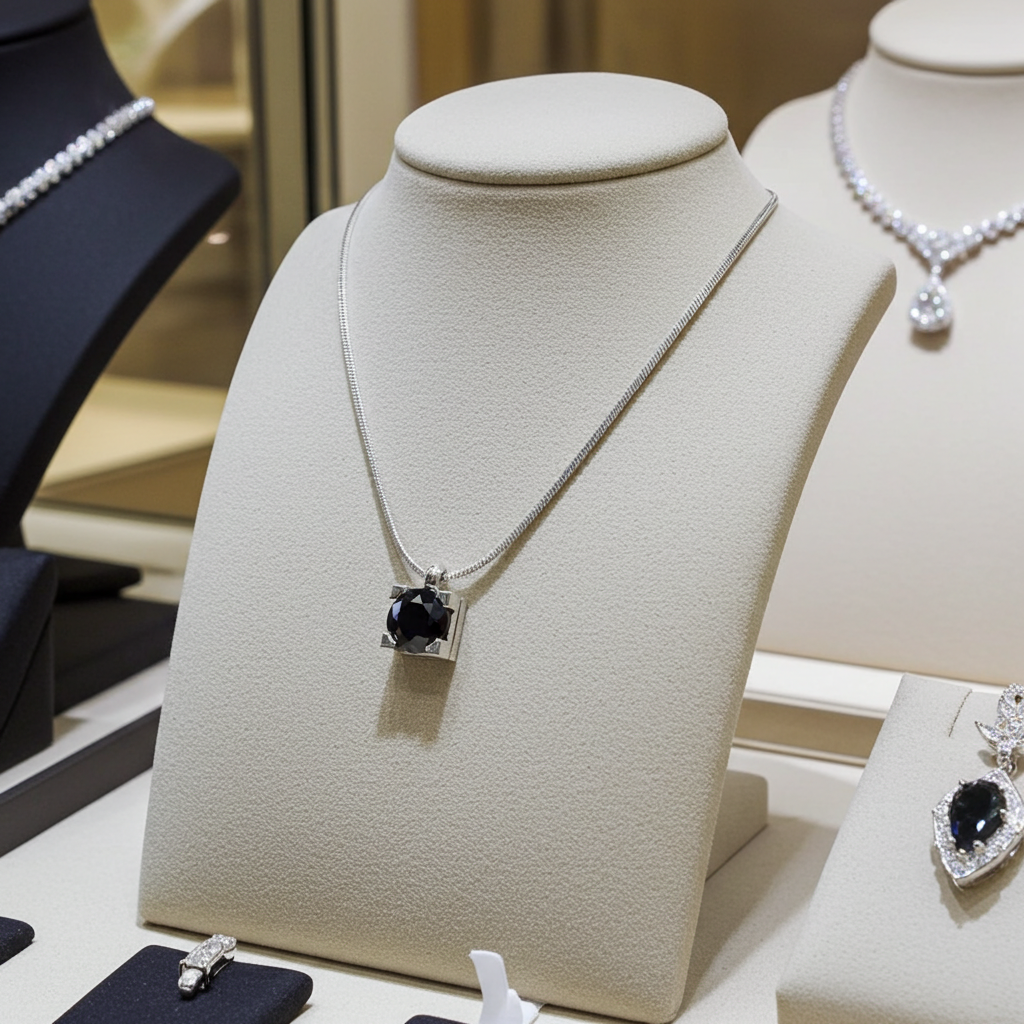 Collana punto luce con diamante naturale nero 0,55 ct