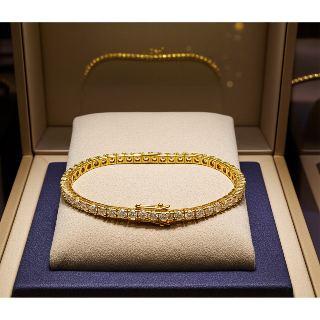Bracciale tennis - 18 carati Oro giallo - 7.02ct. tw. Diamante (Naturale)