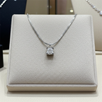 Collana con ciondolo -18 carati Oro bianco Diamante (Naturale) - Diamante 0.30ct
