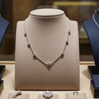 collana certificato HRD IN oro bianco  con 7 diamanti naturali 0,77 ct
